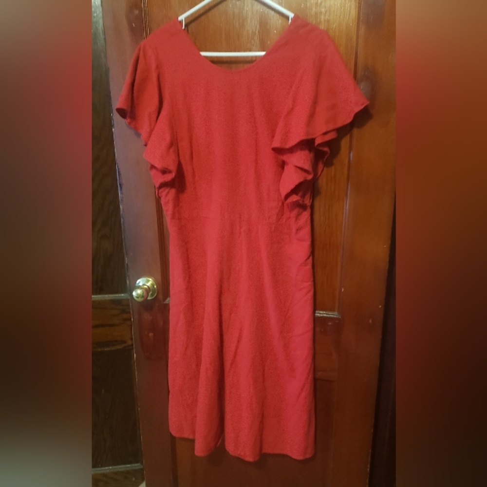 Who What Wear Red Linen Dress XL